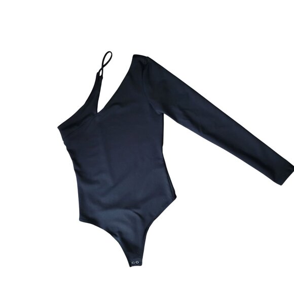 Abercrombie & Fitch Tops - Abercrombie & Fitch Soft A&F Black One-Shoulder Long Sleeve Bodysuit Size XS